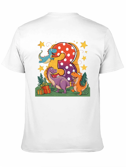 Camiseta Infantil Cumpleaños Dinosaurios Número 3