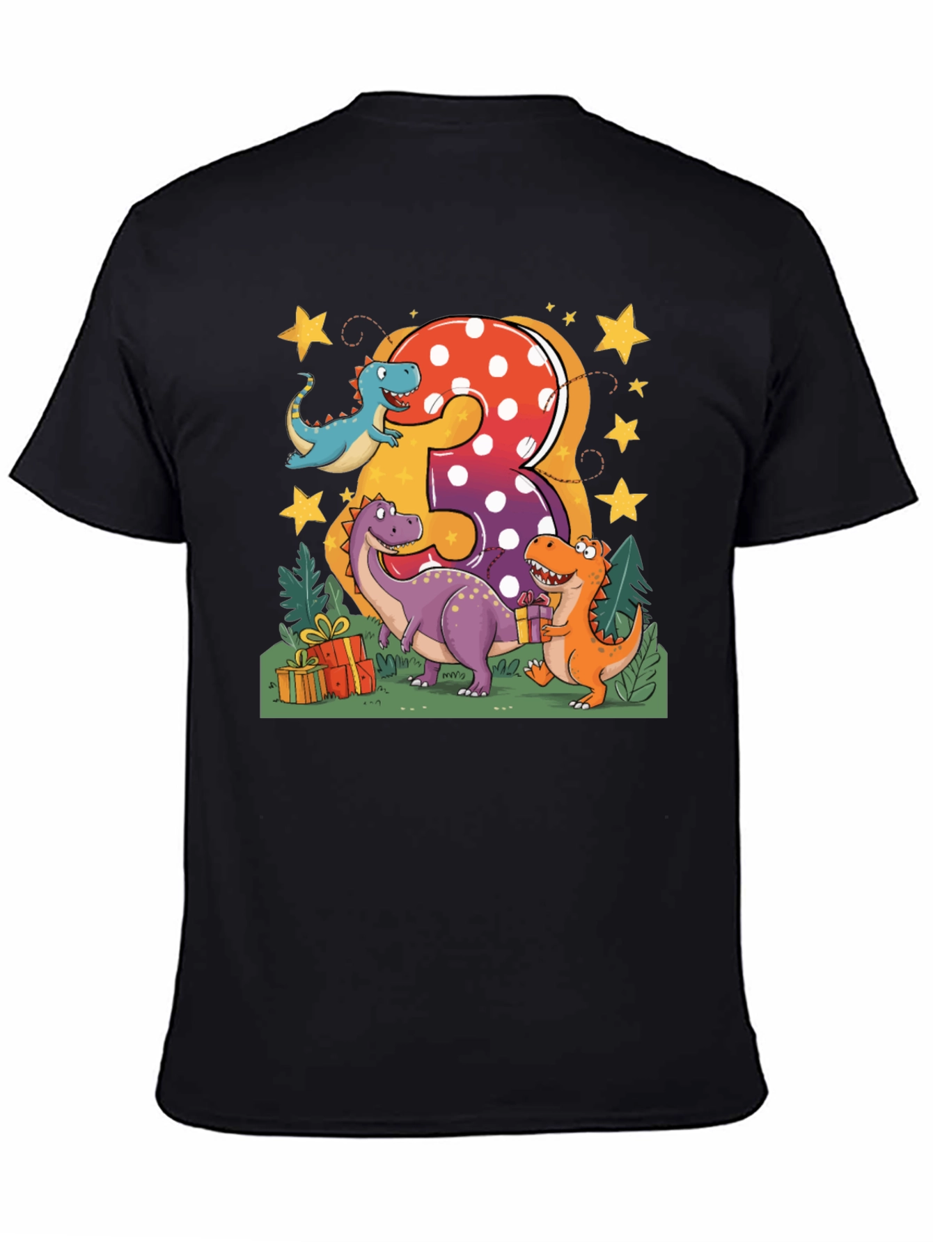 Camiseta Infantil Cumpleaños Dinosaurios Número 3