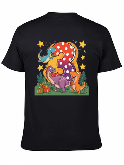 Camiseta Infantil Cumpleaños Dinosaurios Número 3