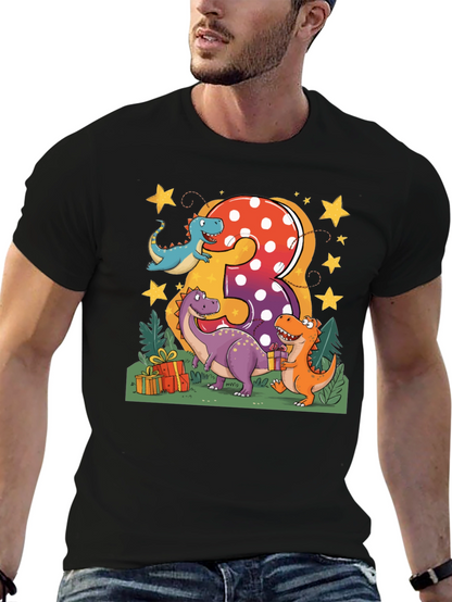 Camiseta Infantil Cumpleaños Dinosaurios Número 3