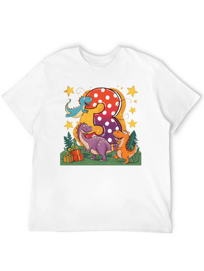 Camiseta Infantil Cumpleaños Dinosaurios Número 3