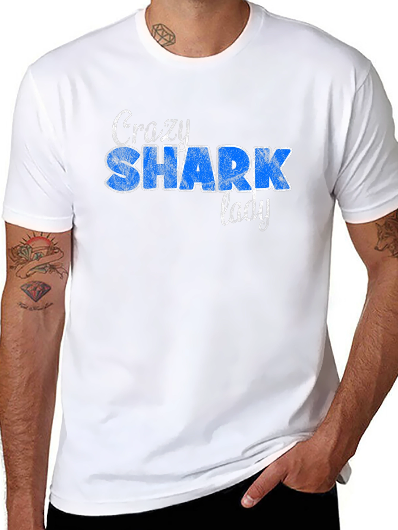 Camiseta Negra Crazy Shark Lady