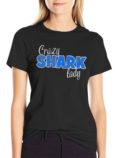 Camiseta Negra Crazy Shark Lady