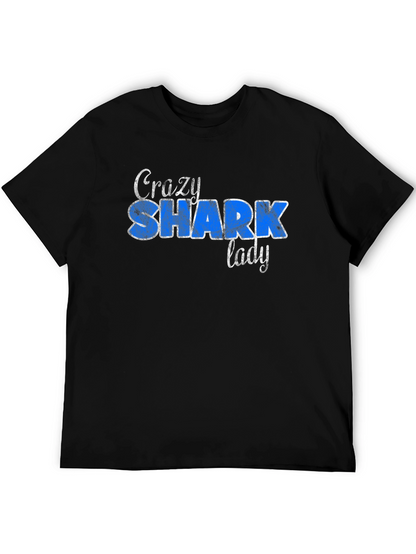 Camiseta Negra Crazy Shark Lady