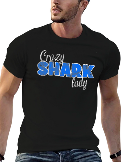 Camiseta Negra Crazy Shark Lady