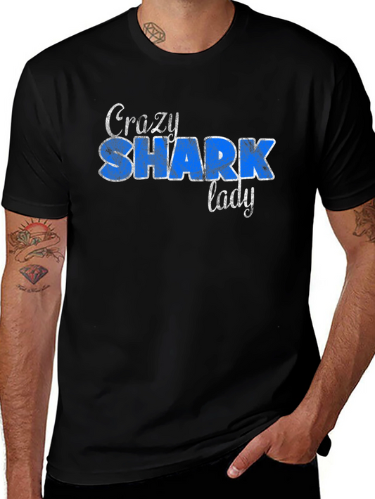 Camiseta Negra Crazy Shark Lady