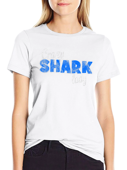 Camiseta Negra Crazy Shark Lady