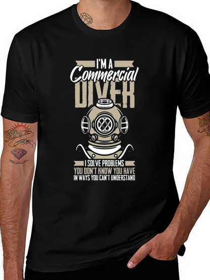 Camiseta Negra Buzo Comercial - Resuelvo Problemas