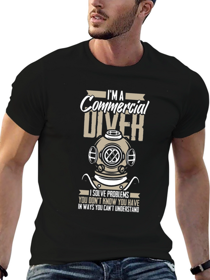 Camiseta Negra Buzo Comercial - Resuelvo Problemas