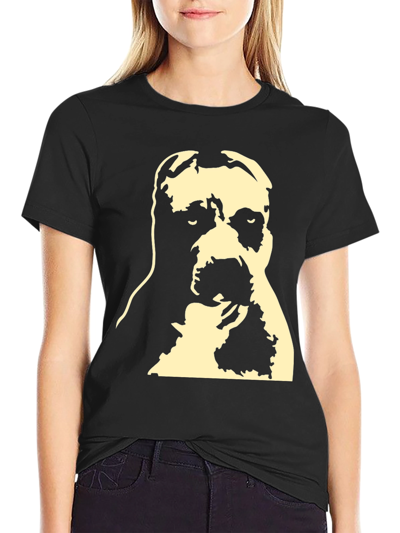 Camiseta Negra con Diseño de Pitbull