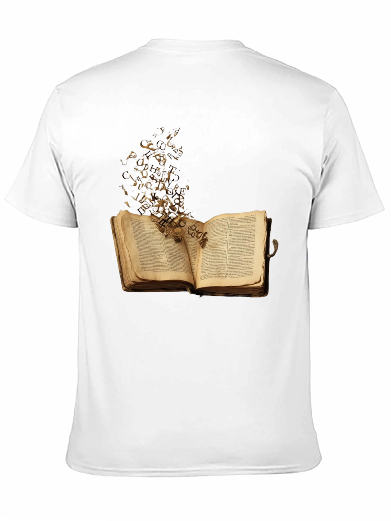 Camiseta Negra con Diseño de Libro Abierto
