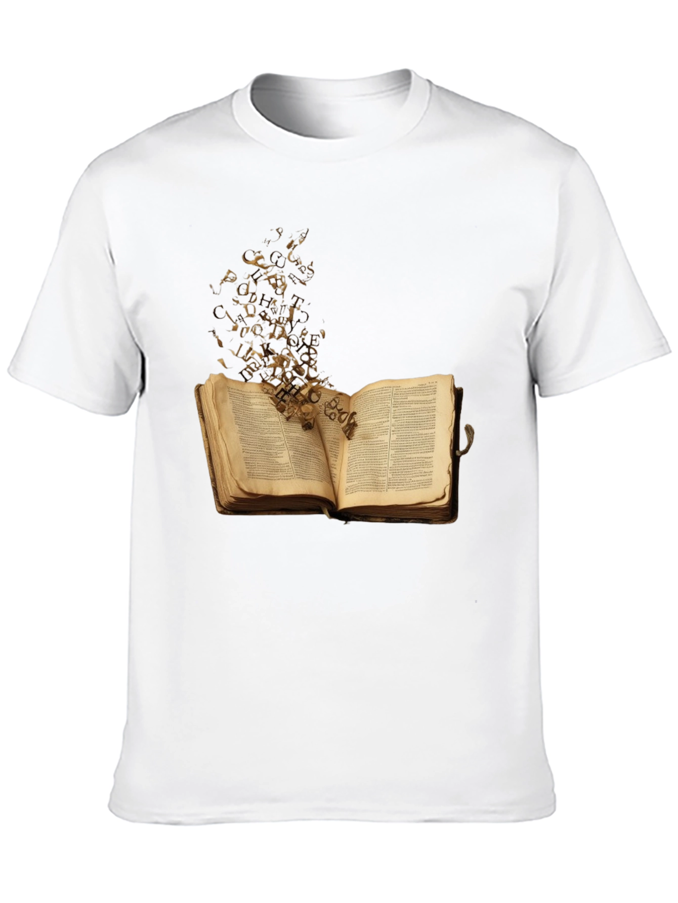 Camiseta Negra con Diseño de Libro Abierto