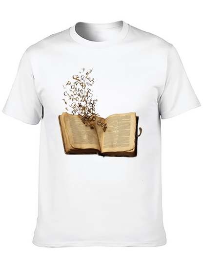 Camiseta Negra con Diseño de Libro Abierto