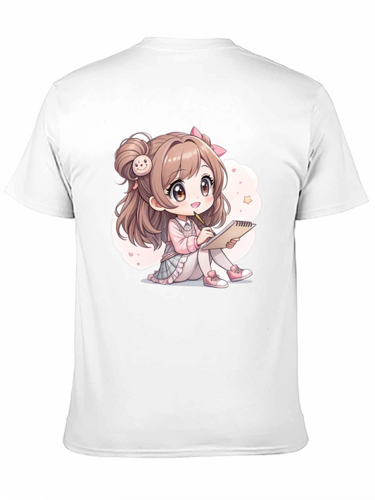 Camiseta Negra con Diseño Anime Kawaii