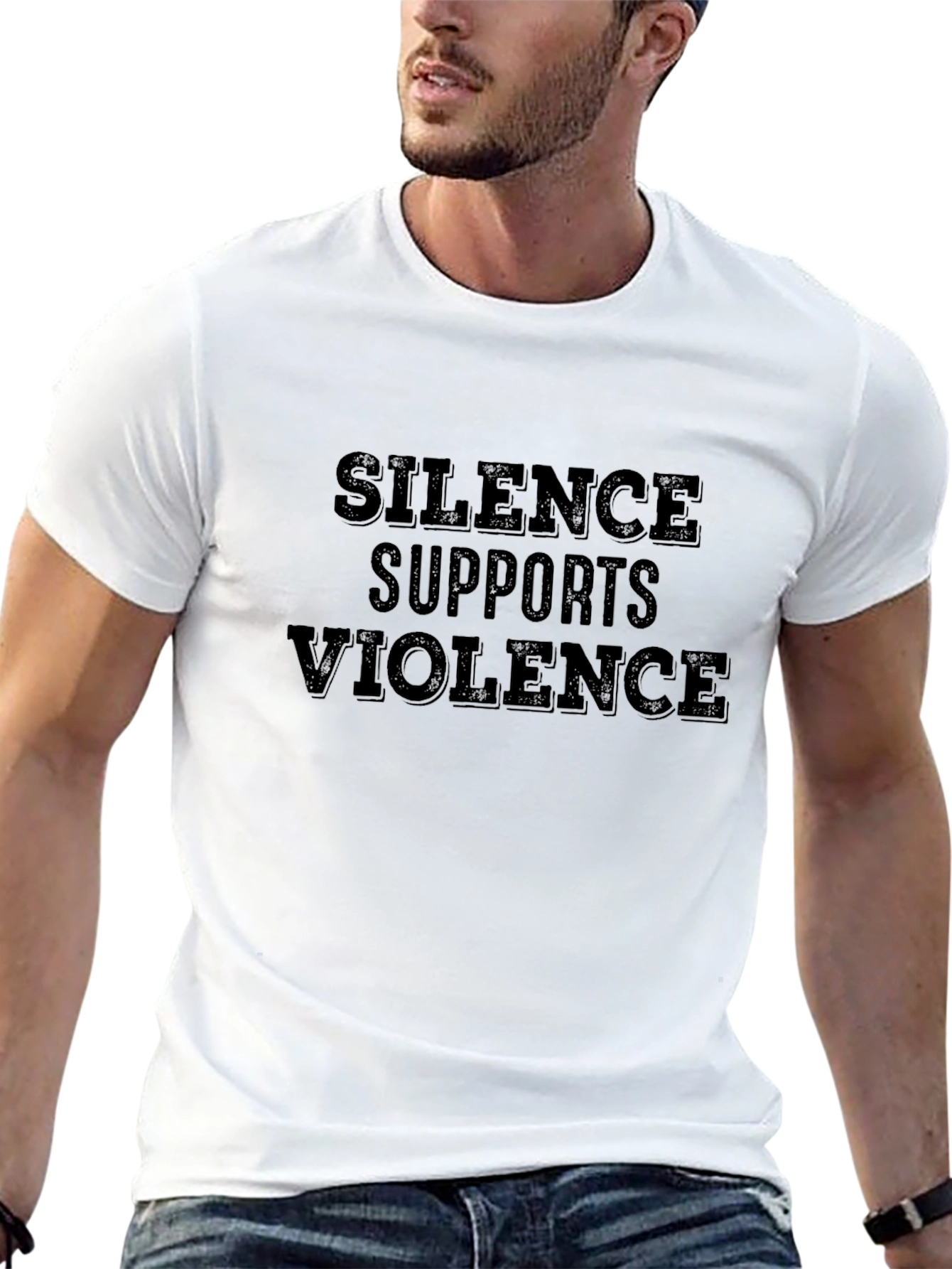 Camiseta Negra: El Silencio Apoya la Violencia