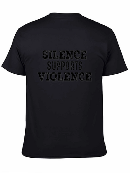 Camiseta Negra: El Silencio Apoya la Violencia