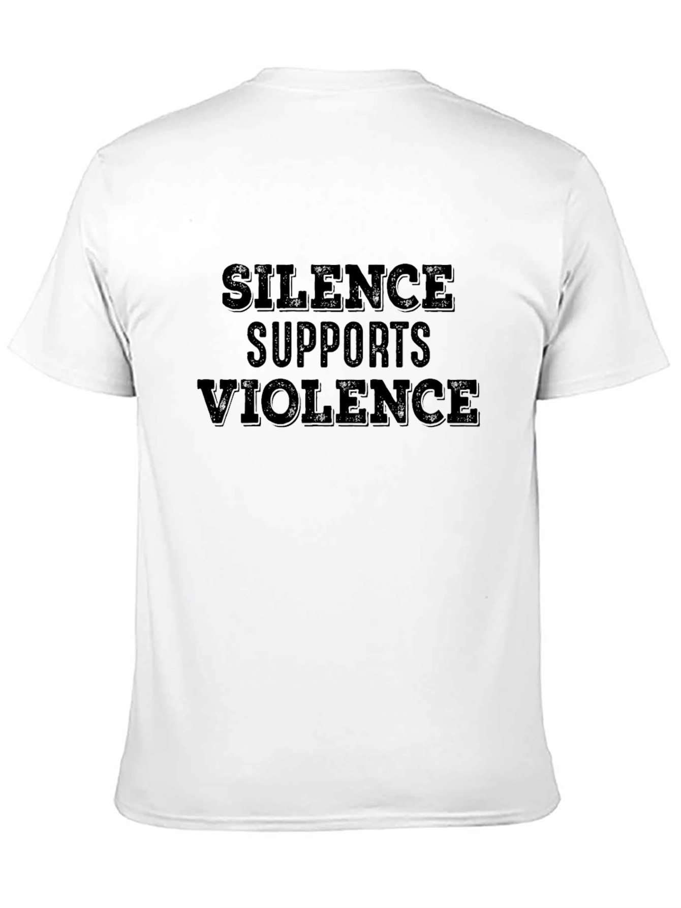 Camiseta Negra: El Silencio Apoya la Violencia