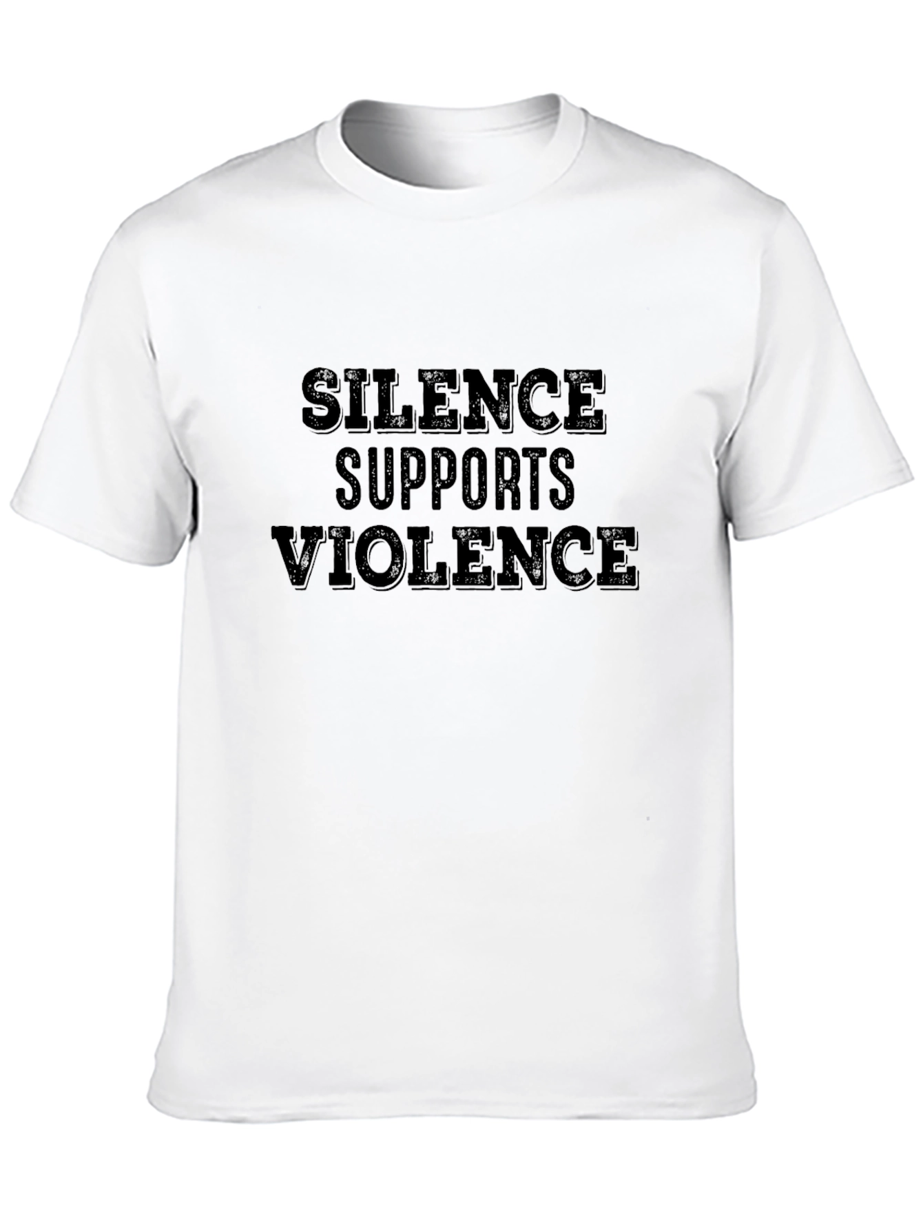 Camiseta Negra: El Silencio Apoya la Violencia