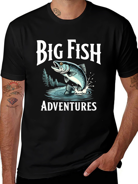 Camiseta Negra Big Fish Adventures para Hombre