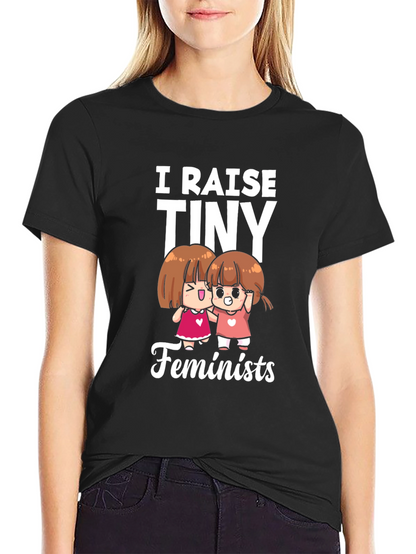 Camiseta Negra: Yo Crío Pequeñas Feministas