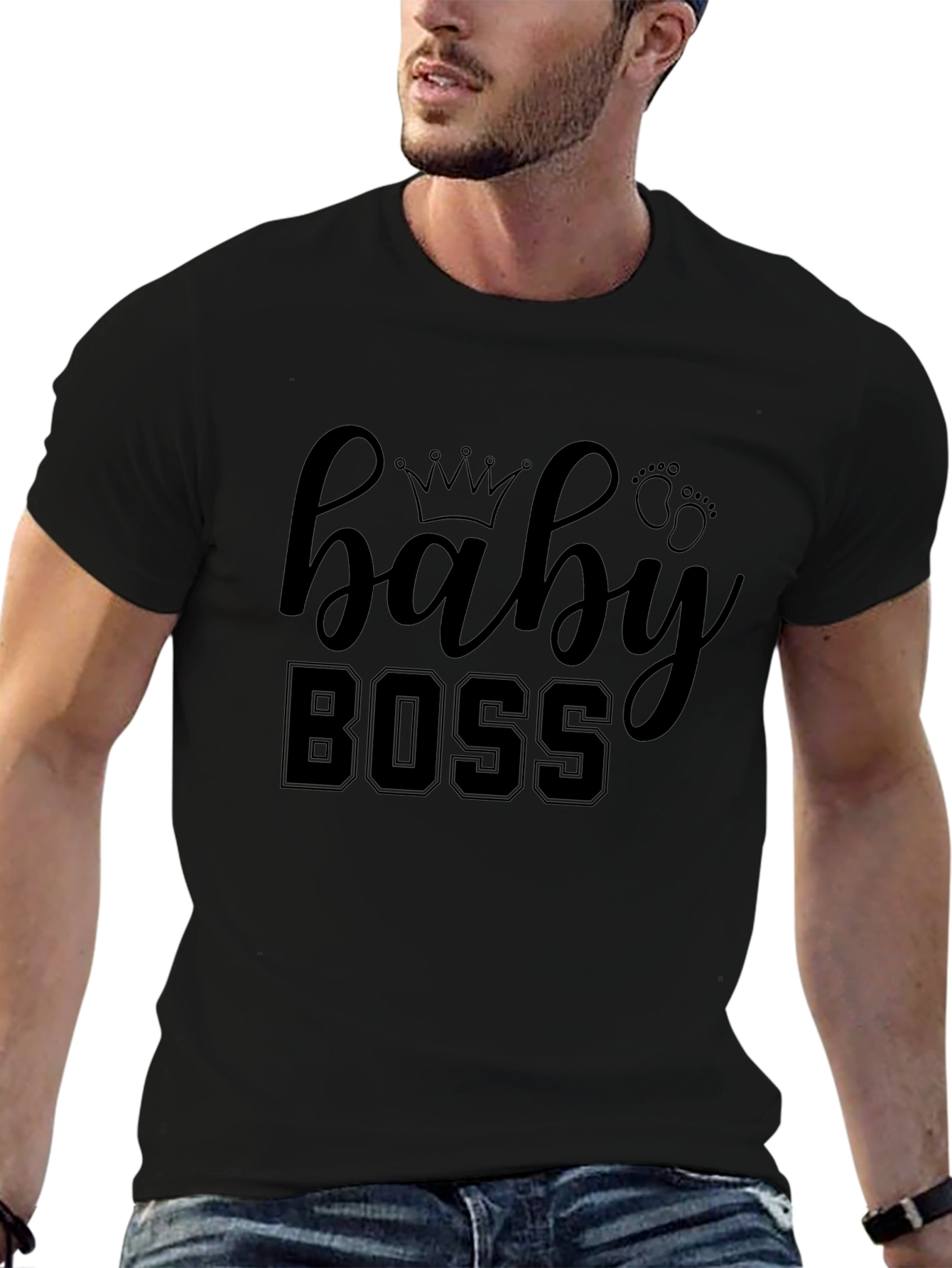 Camiseta Negra Baby Boss para Bebé con Estilo