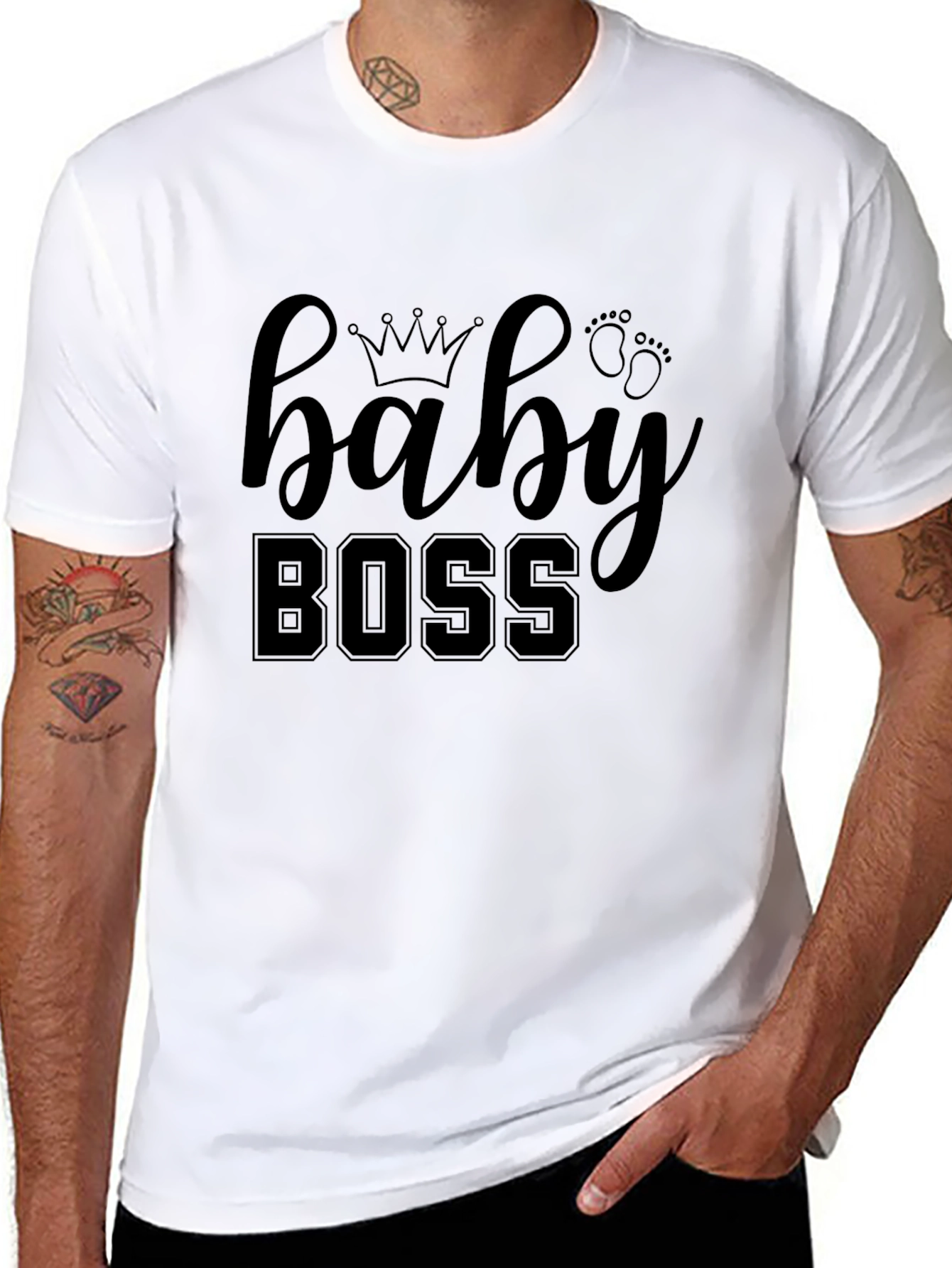 Camiseta Negra Baby Boss para Bebé con Estilo
