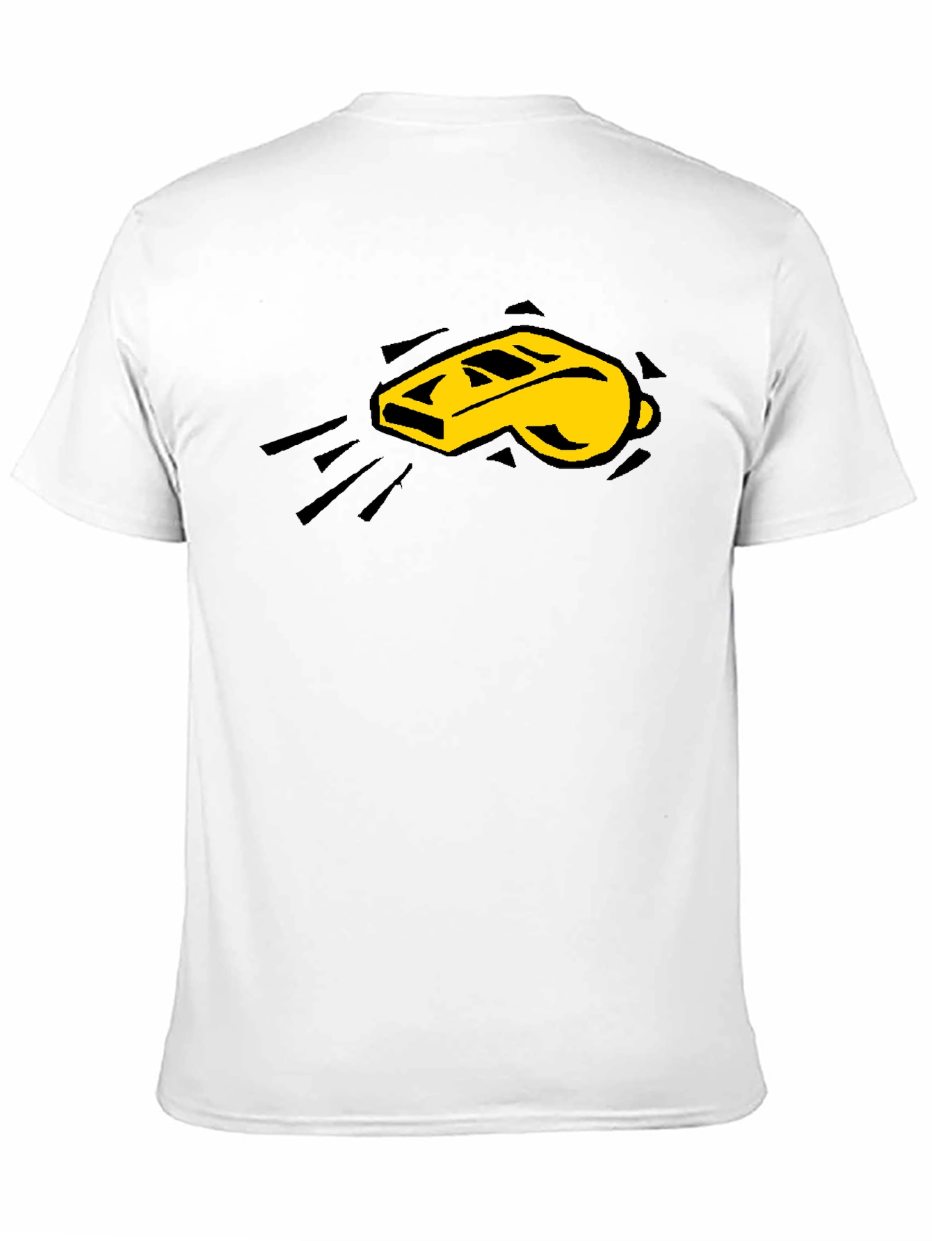 Camiseta Negra con Diseño de Silbato Amarillo
