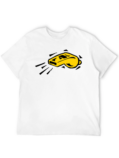 Camiseta Negra con Diseño de Silbato Amarillo