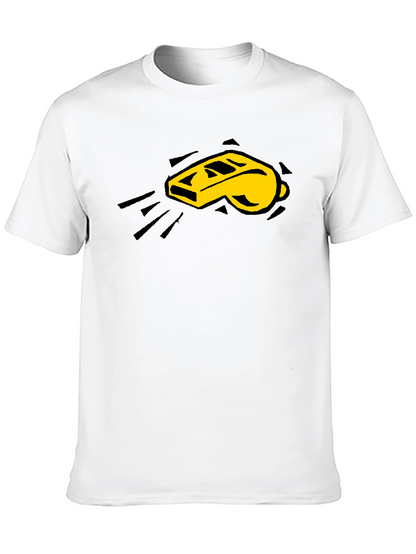 Camiseta Negra con Diseño de Silbato Amarillo