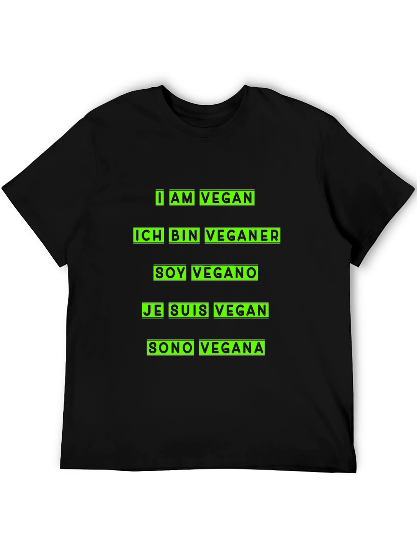 Camiseta Vegana Multilingüe - Diseño Moderno