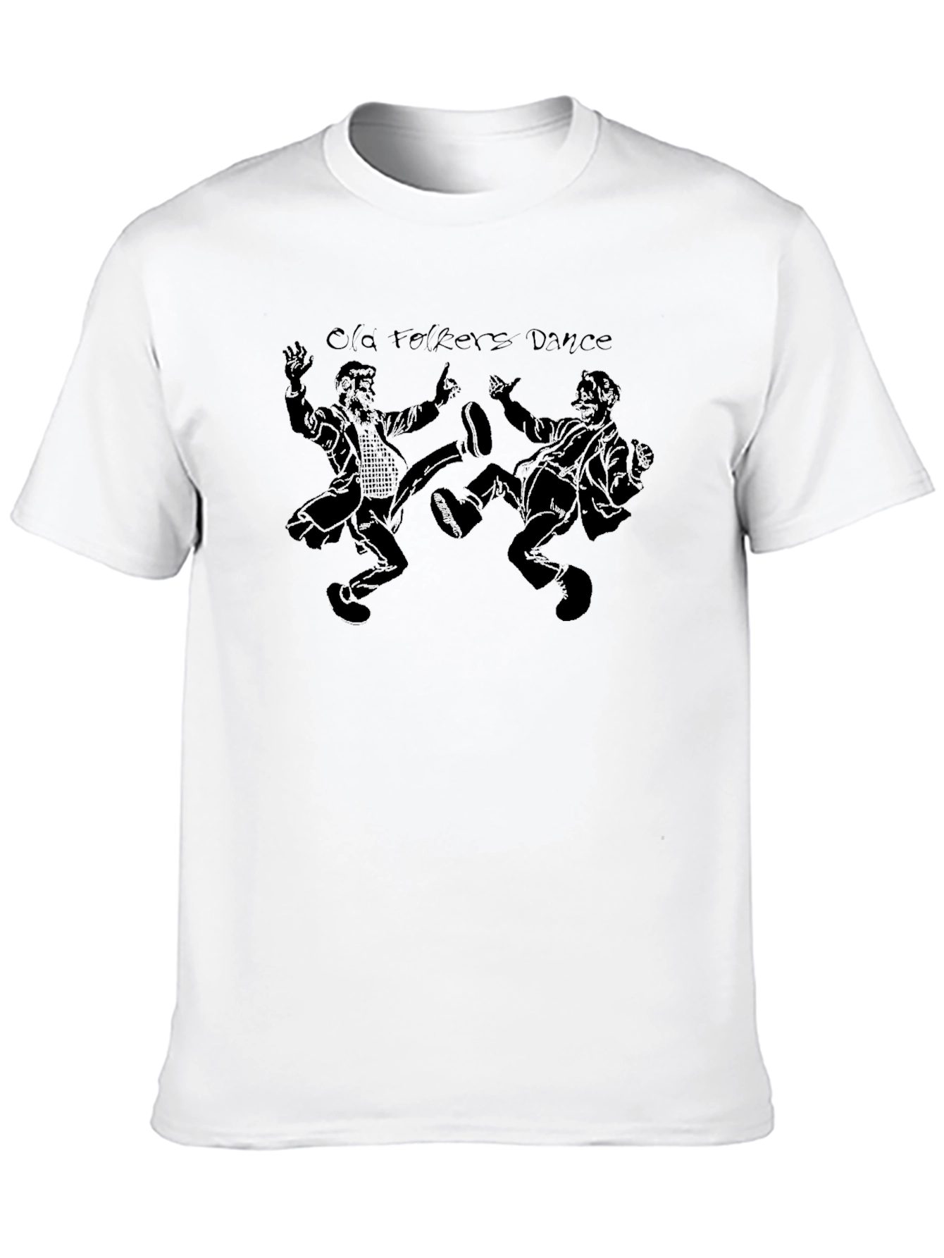 Camiseta Negra con Estampado Old Folks Dance