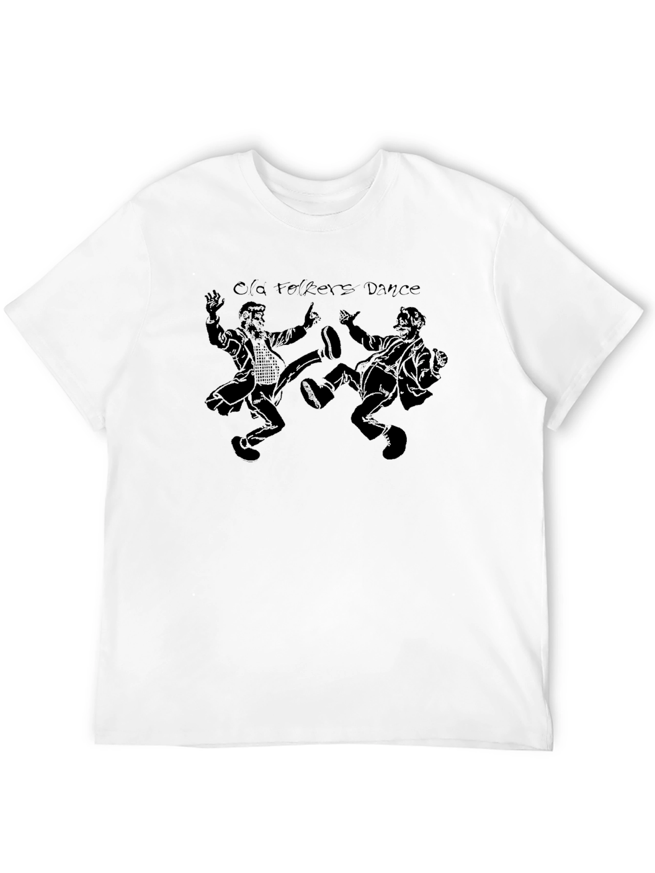 Camiseta Negra con Estampado Old Folks Dance