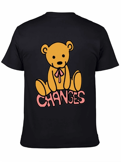 Camiseta Negra con Diseño de Oso y Texto Changes