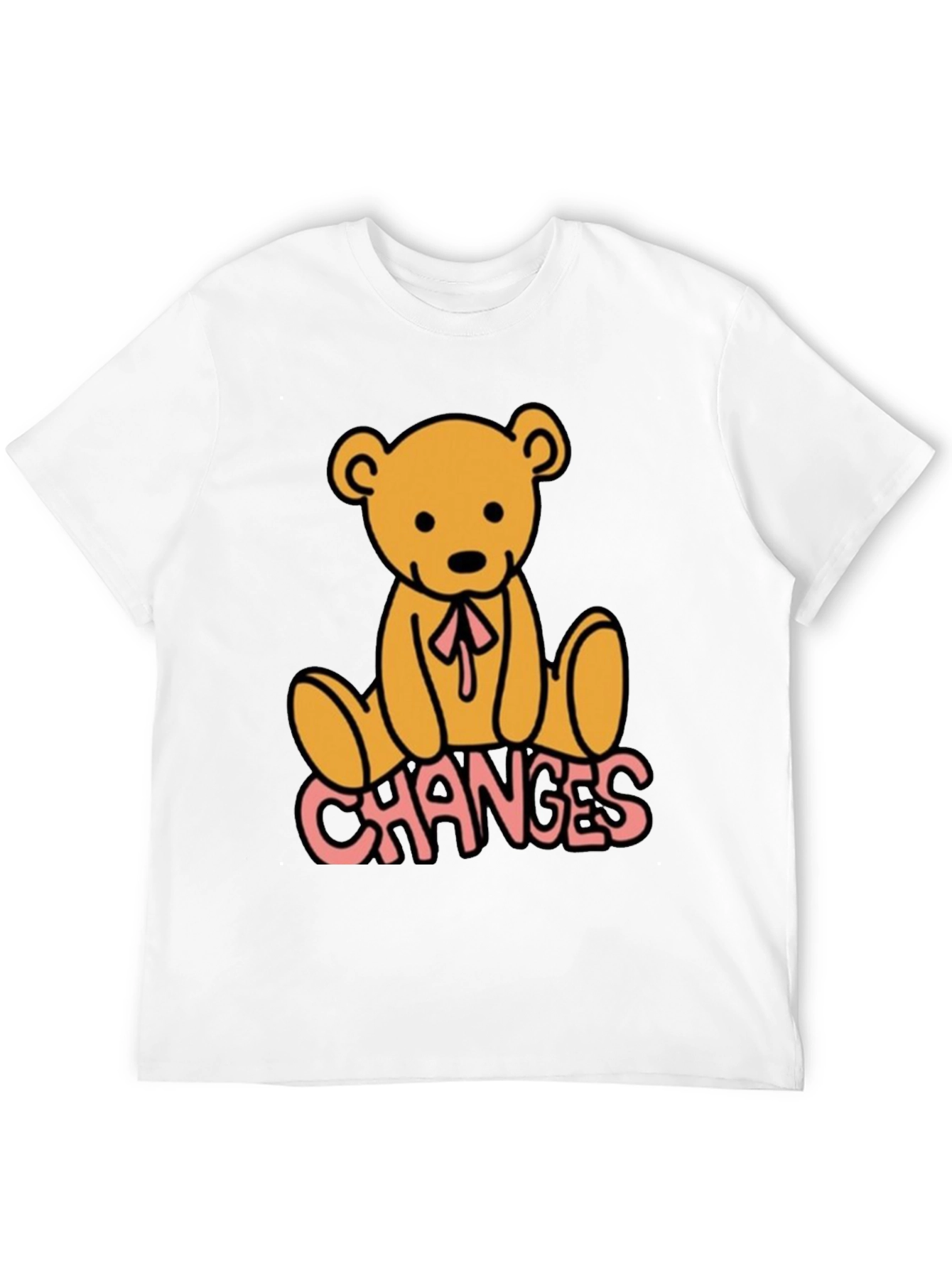 Camiseta Negra con Diseño de Oso y Texto Changes