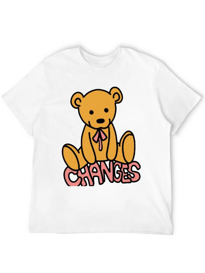 Camiseta Negra con Diseño de Oso y Texto Changes