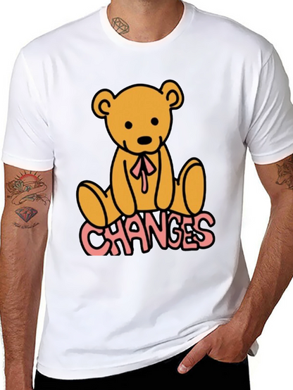 Camiseta Negra con Diseño de Oso y Texto Changes