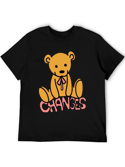 Camiseta Negra con Diseño de Oso y Texto Changes