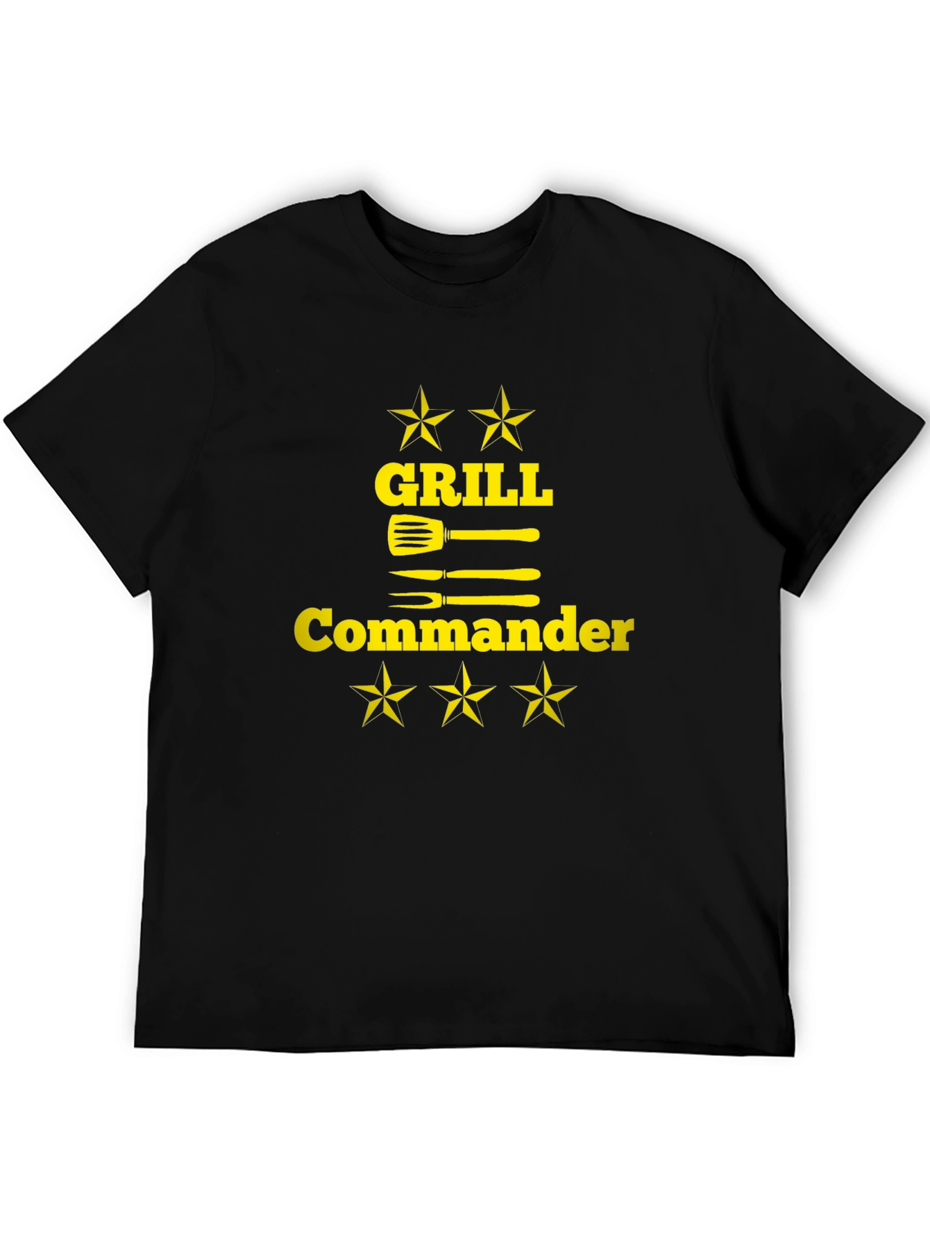Camiseta Negra Grill Commander para Barbacoa