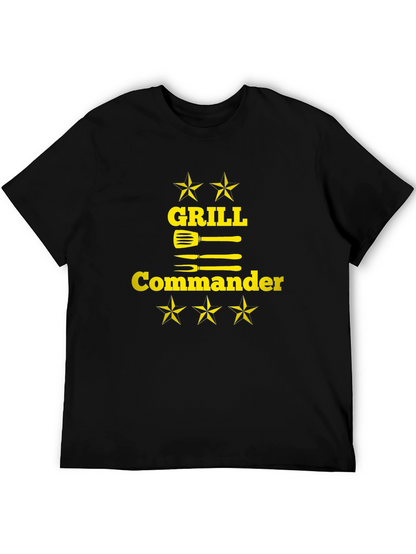 Camiseta Negra Grill Commander para Barbacoa