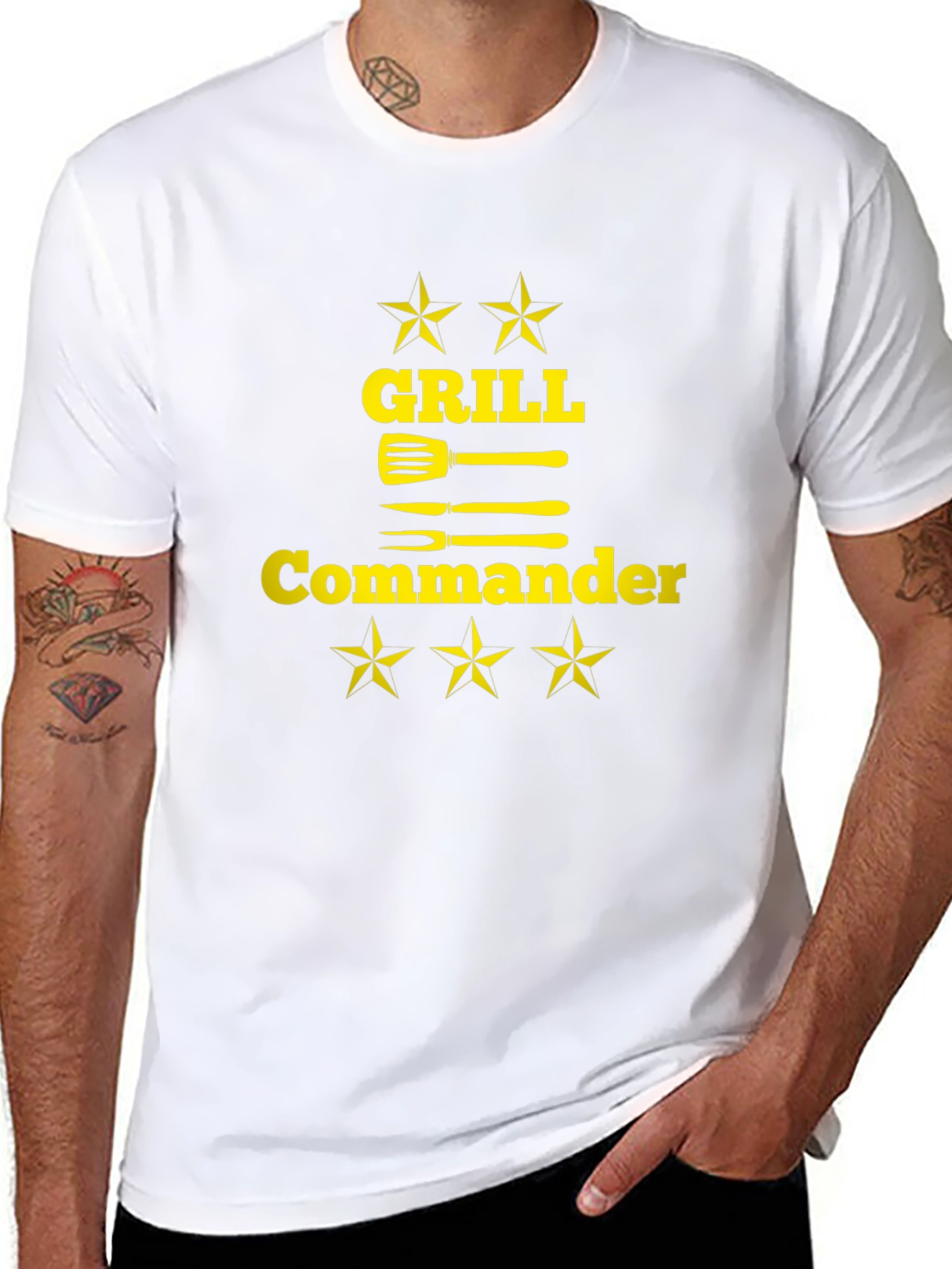 Camiseta Negra Grill Commander para Barbacoa