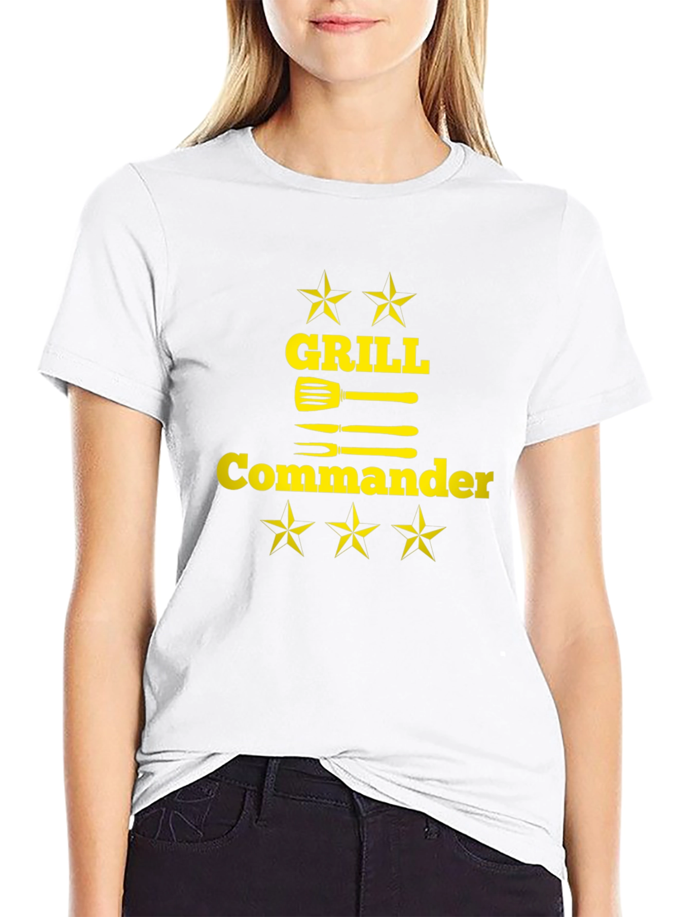 Camiseta Negra Grill Commander para Barbacoa