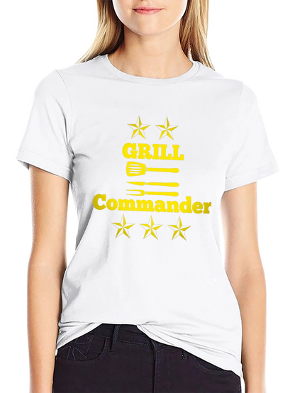 Camiseta Negra Grill Commander para Barbacoa