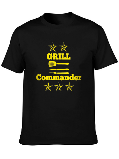Camiseta Negra Grill Commander para Barbacoa