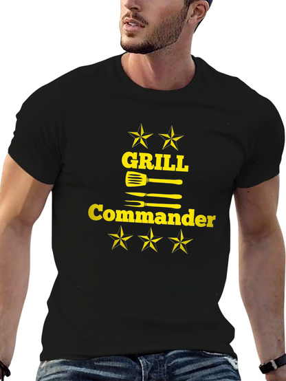 Camiseta Negra Grill Commander para Barbacoa