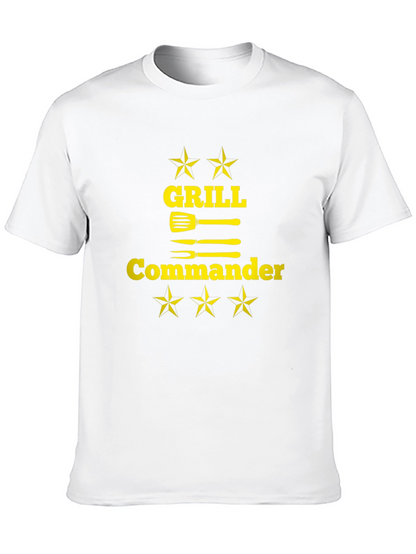 Camiseta Negra Grill Commander para Barbacoa