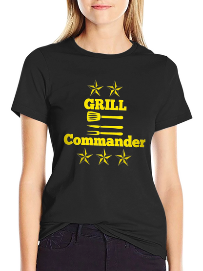 Camiseta Negra Grill Commander para Barbacoa