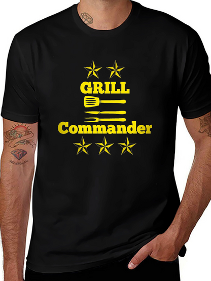 Camiseta Negra Grill Commander para Barbacoa