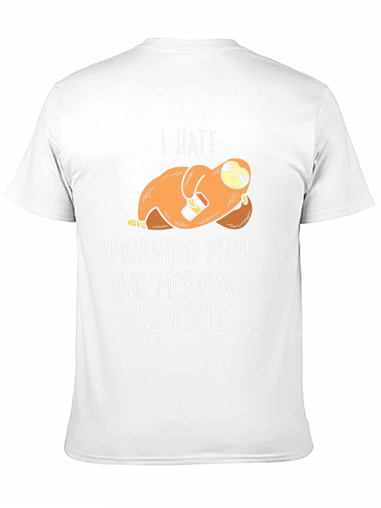 Camiseta Negra con Diseño de Perezoso Anti-Mañanero