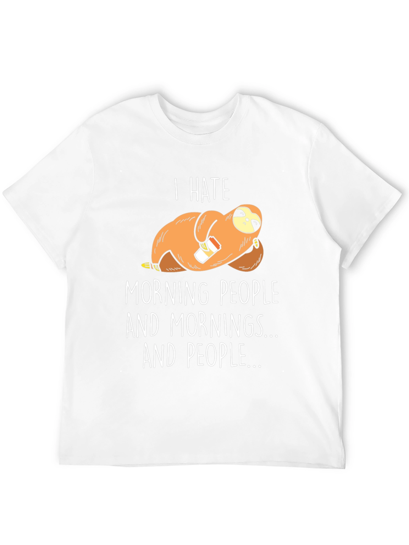 Camiseta Negra con Diseño de Perezoso Anti-Mañanero