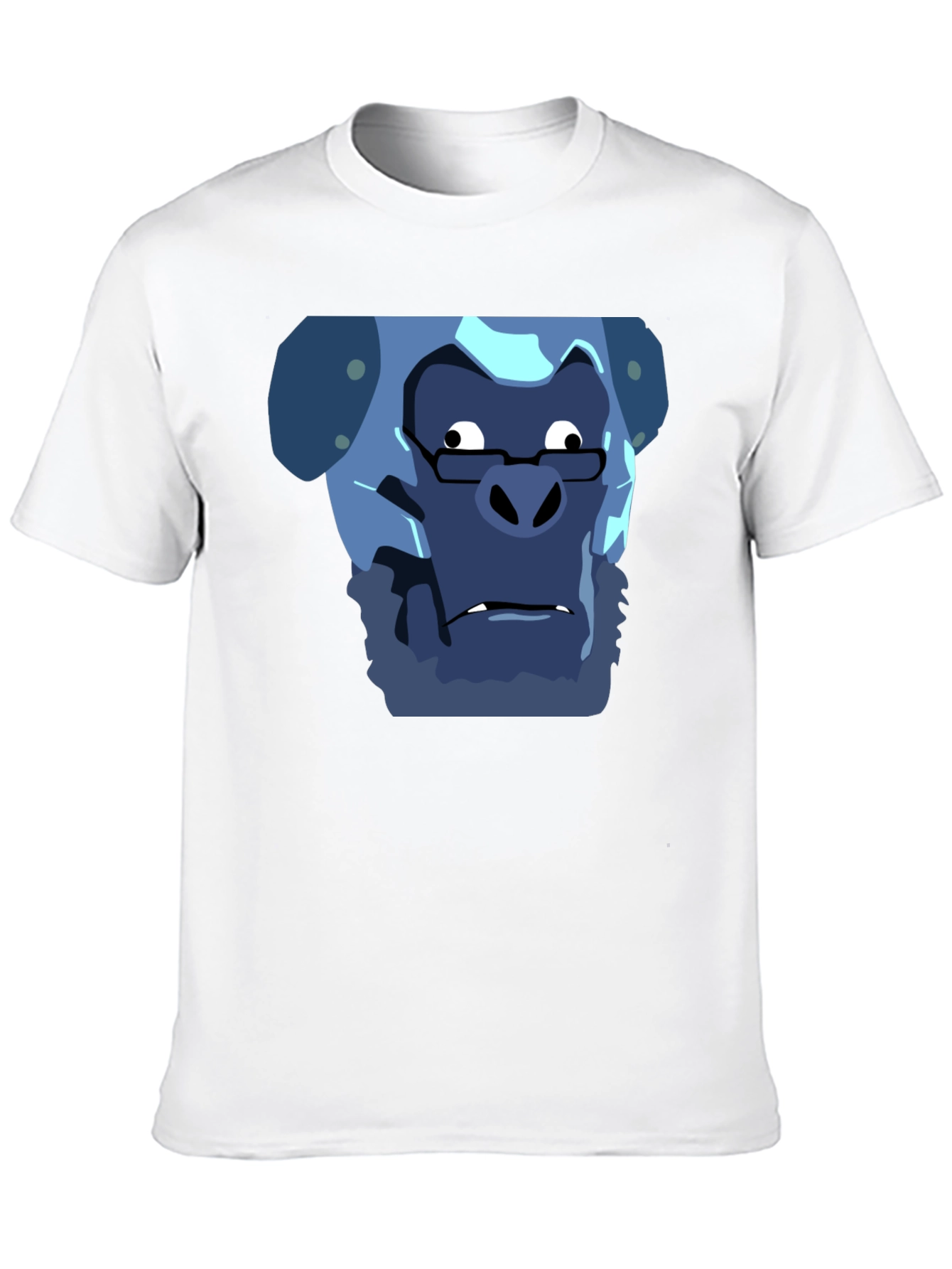 Camiseta Negra con Estampado Gracioso de Gorila Científico